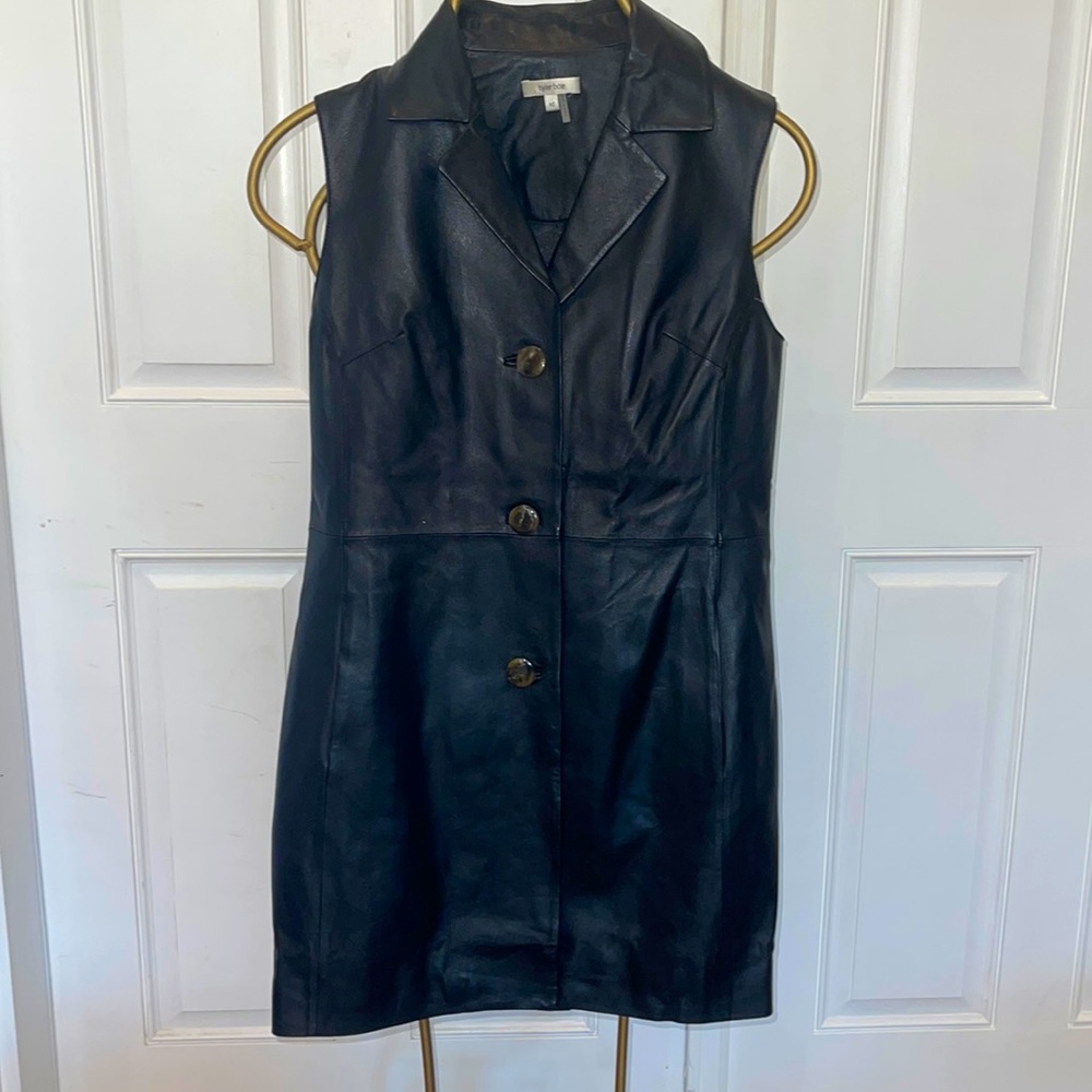 Beautiful Tyler Boe dress/long lambskin vest